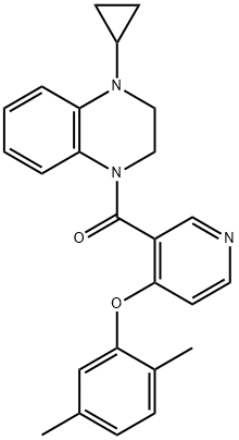 (4-环丙基-3,4-二氢-1(2H)-喹喔啉基)[4-(2,5-二甲基苯氧基)-3-吡啶基]甲酮, 1415407-60-1, 结构式