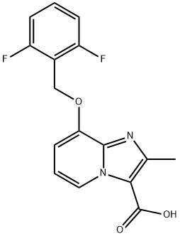 8-((2,6-二氟苄基)氧基)-2-甲基咪唑并[1,2-A]吡啶-3-羧酸,1415501-19-7,结构式
