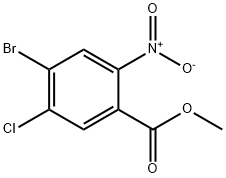 4-ブロモ-5-クロロ-2-ニトロ安息香酸メチル 化学構造式