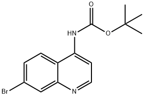 TERT-BUTYL 7-BROMOQUINOLIN-4-YLCARBAMATE, 1416438-99-7, 结构式