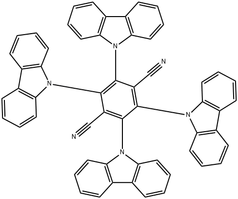 2,3,5,6-四(9-咔唑基)-对苯二腈, 1416881-53-2, 结构式