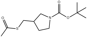 3-AcetylsulfanylMethyl-pyrrolidine-1-carboxylic acid tert-butyl ester Structure