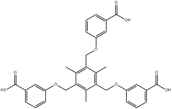 3,3',3''-(((2,4,6-triMethylbenzene-1,3,5-triyl)tris(Methylene))tris(oxy))tribenzoic acid 化学構造式