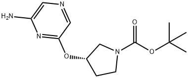 (S)-3-(6-氨基-吡嗪-2-氧基)-吡咯烷-1-羧酸叔丁酯, 1417789-47-9, 结构式
