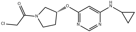 (R)-2-氯-1-[3-(6-环丙基氨基-嘧啶-4-基氧基)-吡咯烷-1-基]-乙酮, 1417789-60-6, 结构式