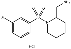 C-[1-(3-溴-苯磺酰基)-哌啶-2-基]甲胺盐酸盐,1417793-00-0,结构式