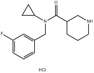 Piperidine-3-carboxylic acid cyclopropyl-(3-fluoro-benzyl)-aMide hydrochloride Structure