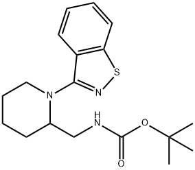 (1-苯并[D]异噻唑-3-基-哌啶-2-基甲基)-氨基甲酸叔丁酯 结构式