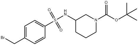 3-(4-溴甲基苯磺酰氨基)-哌啶-1-羧酸叔丁基酯 结构式