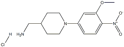 (1-(3-Methoxy-4-nitrophenyl)piperidin-4-yl)MethanaMine hydrochloride,1417793-80-6,结构式