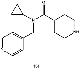 哌啶-4-羧酸环丙基-吡啶-4-基甲基-酰胺盐酸盐, 1417794-59-2, 结构式
