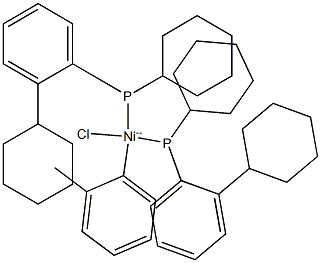 Chlorobis(dicyclohexylphenylphosphino)(2-Methylphenyl)nickel(II) Struktur