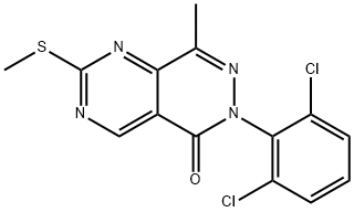 6-(2,6-Dichlorophenyl)-8-Methyl-2-(Methylthio)pyriMido[4,5-d]pyridazin-5(6H)-one Struktur
