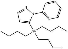 トリブチル(1-フェニル-5-ピラゾリル)すず 化学構造式