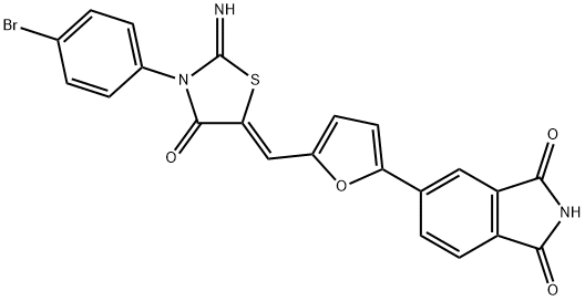 1H-Isoindole-1,3(2H)-dione, 5-[5-[[3-(4-broMophenyl)-2-iMino-4-oxo-5-thiazolidinylidene]Methyl]-2-furanyl]- Struktur