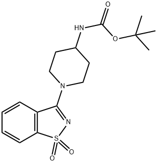 tert-Butyl (1-(1,1-dioxidobenzo[d]isothiazol-3-yl)piperidin-4-yl)carbaMate 结构式