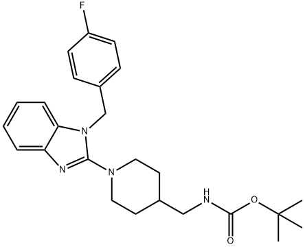tert-butyl ((1-(1-(4-fluorobenzyl)-1H-benzo[d]iMidazol-2-yl)piperidin-4-yl)Methyl)carbaMate Struktur