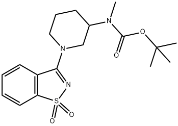 tert-Butyl (1-(1,1-dioxidobenzo[d]isothiazol-3-yl)piperidin-3-yl)(Methyl)carbaMate Struktur