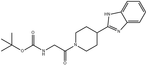 {2-[4-(1H-苯并咪唑基-2-基)-哌啶-1-基]-2-氧代-乙基}-氨基甲酸叔丁酯,1420975-12-7,结构式
