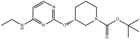 (R)-3-(4-乙氨基-嘧啶-2-基氧基)-哌啶-1-羧酸, 1421020-83-8, 结构式
