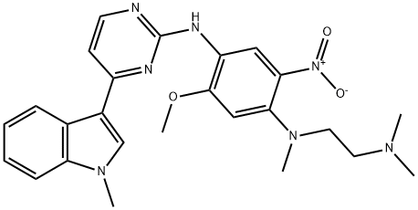 1,4-BenzenediaMine, N1-[2-(diMethylaMino)ethyl]-5-Methoxy-N1-Methyl-N4-[4-(1-Methyl-1H-indol-3-yl)-2-pyriMidinyl]-2-nitro- Struktur