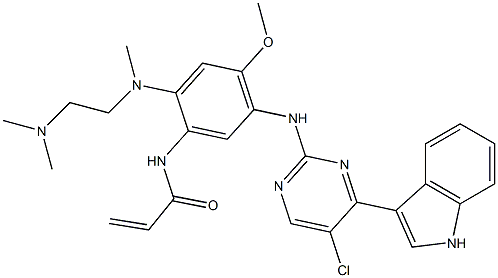 N-[5-[[5-氯-4-(1H-吲哚-3-基)-2-嘧啶基]氨基]-2-[[2-(二甲基氨基)乙基]甲基氨基]-4-甲氧基苯基]-2-丙烯酰胺, 1421373-62-7, 结构式