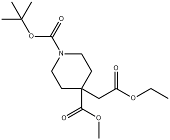 Methyl 1-BOC-4-(2-ethoxy-2-oxoethyl)piperidine-4-carboxylate Structure