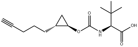 (s)-3,3-diMethyl-2-((1r,2r)-2-pent-4-ynyl- CyclopropoxycarbonylaMino)-butyricacid Struktur