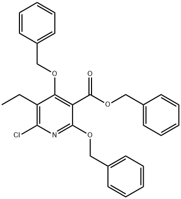 2,4-双(苄氧基)-6-氯-5-乙基烟酸苄酯, 1426530-29-1, 结构式