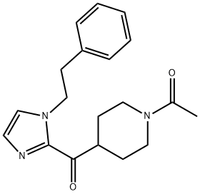 1-(4-(1-PHENETHYL-1H-IMIDAZOLE-2-CARBONYL)PIPERIDIN-1-YL)ETHANONE 化学構造式