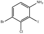 4-ブロモ-3-クロロ-2-ヨードアニリン 化学構造式