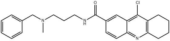 9-クロロ-5,6,7,8-テトラヒドロ-N-[3-(メチルベンジルアミノ)プロピル]アクリジン-2-カルボアミド 化学構造式
