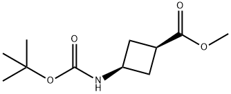 CIS-3-(BOC-アミノ)シクロブタンカルボン酸メチル 化学構造式