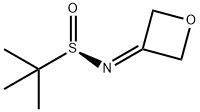 (R)-2-甲基-N-(氧杂环丁烷-3-亚丙基)丙烷-2-亚磺酰胺, 1427587-60-7, 结构式