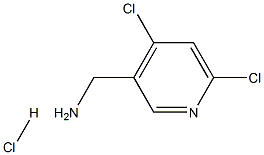 (4,6-ジクロロピリジン-3-イル)メタンアミン塩酸塩 化学構造式