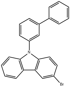 9-(3-ビフェニリル)-3-ブロモカルバゾール 化学構造式
