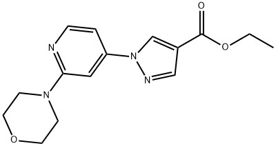 1-(2-モルホリノピリジン-4-イル)-1H-ピラゾール-4-カルボン酸エチル 化学構造式