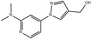 (1-(2-(ジメチルアミノ)ピリジン-4-イル)-1H-ピラゾール-4-イル)メタノール 化学構造式