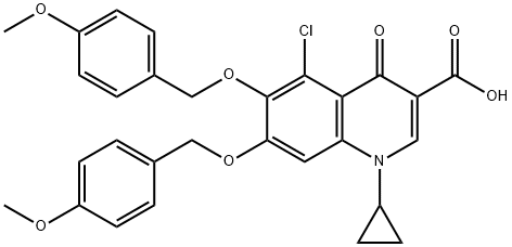 5-氯-1-环丙基-1,4-二氢-6,7-二[(4-甲氧基苯基)甲氧基]-4-氧代-3-喹啉羧酸, 1429440-05-0, 结构式