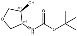 氨基甲酸, N-[(3R,4S)- 四氢化-4-羟基-3-呋喃基]-, 1,1-双甲基乙基酯, REL-,1430230-65-1,结构式