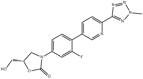 (S)-3-(3-fluoro-4-(6-(2-Methyl-2H-tetrazol-5-yl)pyridin-3-yl)phenyl)-5-(hydroxyMethyl)oxazolidin-2-one Structure