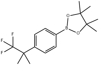 4,4,5,5-テトラメチル-2-(4-(1,1,1-トリフルオロ-2-メチルプロパン-2-イル)フェニル)-1,3,2-ジオキサボロラン 化学構造式
