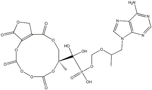 (S)-(((1-(6-aMino-9H-purin-9-yl)propan-2-yloxy)Methyl)phosphoryl)bis(oxy)bis(Methylene) isopropyl dicarbonate fuMarate Struktur