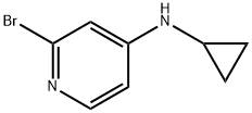 2-ブロモ-N-シクロプロピルピリジン-4-アミン 化学構造式