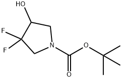 1-BOC-3,3-ジフルオロ-4-ヒドロキシピロリジン 化学構造式
