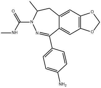 1-(4-Aminophenyl)-3-methylcarbamoyl-4-methyl-7,8-methylenedioxy-3,4-dihydro-5H-2,3-benzodiazepine Struktur