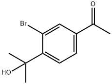1-(3-bromo-4-(2-hydroxypropan-2-yl)phenyl)ethanone Struktur