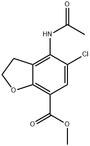 4-アセトアミド-5-クロロ-2,3-ジヒドロベンゾフラン-7-カルボン酸メチル 化学構造式