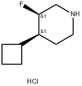 (3R,4S)-4-Cyclobutyl-3-fluoropiperidine dihydrochloride Struktur