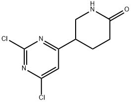5-(2,6-ジクロロピリミジン-4-イル)ピペリジン-2-オン 化学構造式